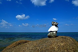 石塔,海,石头