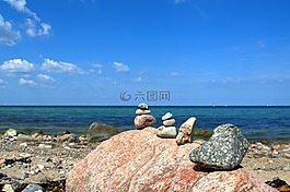 石塔,海,石头