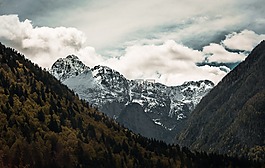 山,云,夏天