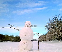 雪人,冬季,雪