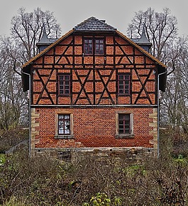 fachwerkhaus,磚,正面