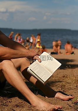 書,海灘,度假