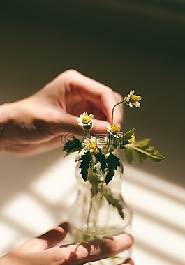 花,花束,白