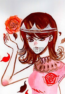 女孩,美,漫畫