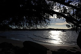 沙,mar,日落