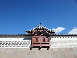 日本,城堡,墻