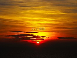 太陽,海,云