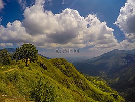 山,天空,景觀