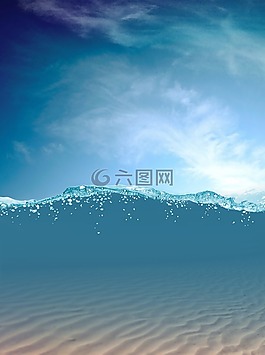 水下,海灘,海