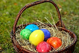 復活節彩蛋,購物籃,蛋
