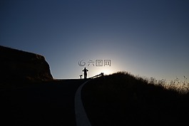 人,站在,尋找