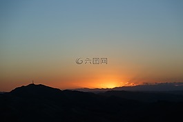 日落,晚上,金