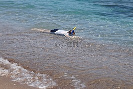 海,浮潜,孩子