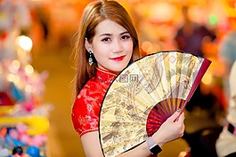 肖像,女孩,夜
