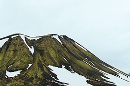 山,綠色,雪