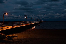 码头,海洋,日落