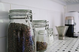 咖啡豆,玻璃,玻璃