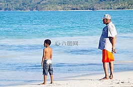 海灘,人民,海