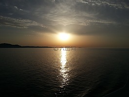 日落,海,夜