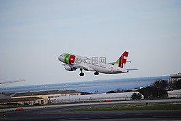 起飛,機場,葡萄牙