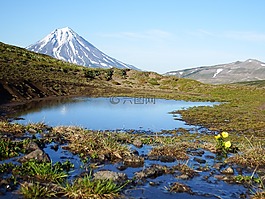 该viluchinsky火山,山地高原,堪察加