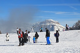 雪,山,冬天