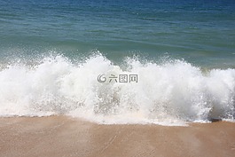 波,崩溃,海洋
