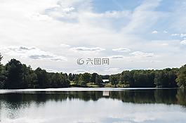 湖,公园,自然