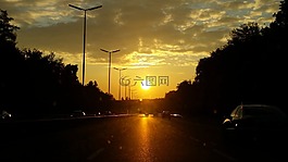 太陽,云,晚上