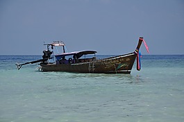 沙灘,船只,大海