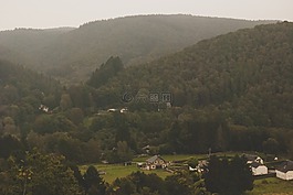 村,山,景觀