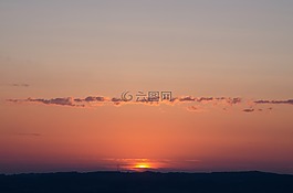 日落,天空,黃昏
