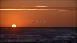 日落,水,海