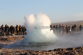 噴泉,水,冰島