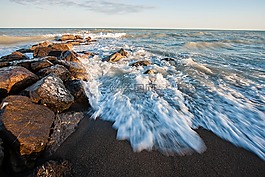 海,海滩,海的边缘
