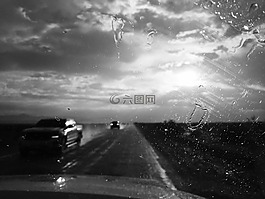 路,汽車,雨