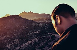 男子,山,沙漠