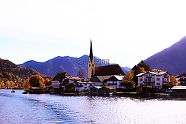 tegernsee,巴伐利亞,秋季