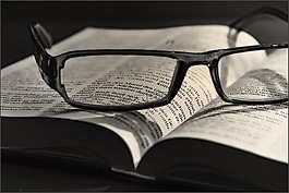 本书,读取,眼镜
