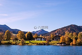 巴伐利亞,tegernsee,秋季