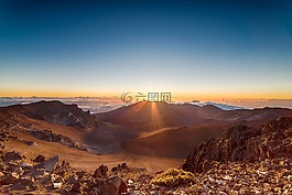 山,高原,陽光