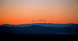 景觀,日落,丘陵