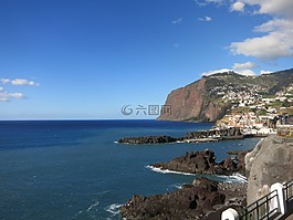 马德拉,悬崖,海