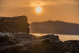 日落,海邊,日出