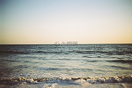 海灘,水,波