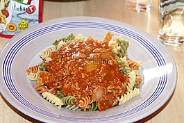 豆腐,肉醬,面條