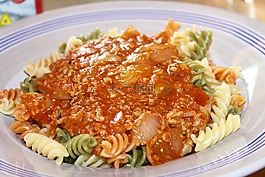 豆腐,肉醬,面條