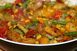 素食,蔬菜,炒行动