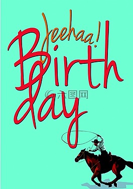 生日,馬,牛仔