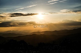 日落,moutain,越南